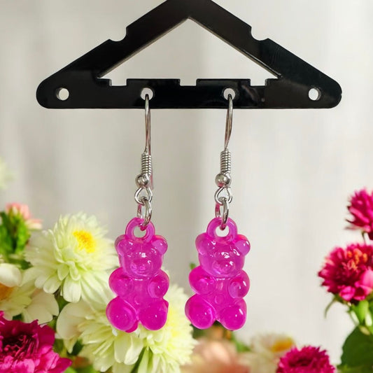 Gummy Bear Earrings - Fuchsia