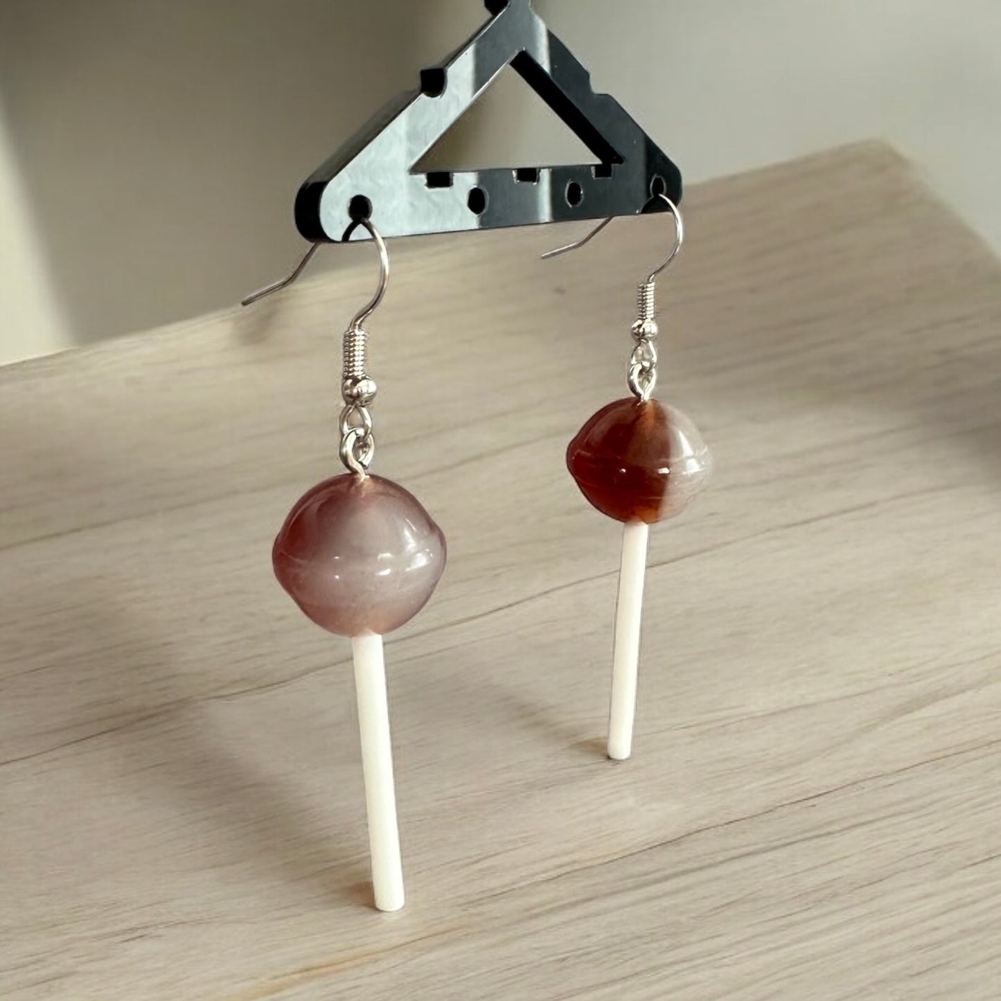 Lollipop Earrings - Brown