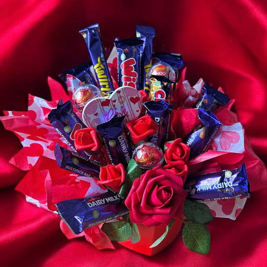 Valentines Cadbury Heart Box Bouquet