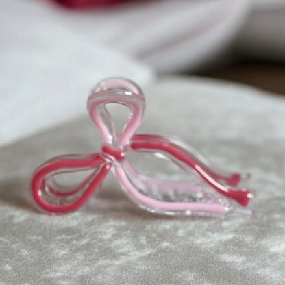 Pink Bow Claw Clip