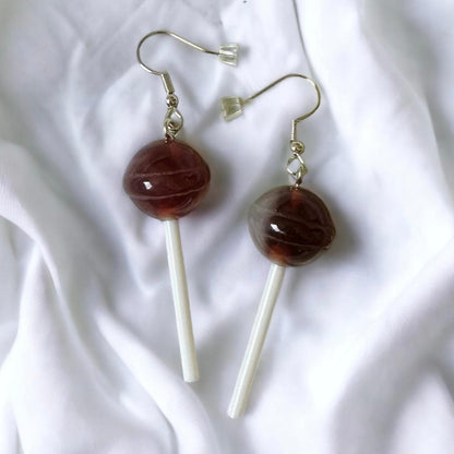 Lollipop Earrings - Brown