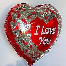 Red & Silver Heart Balloon - Treats & Sweets